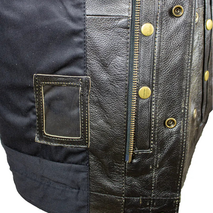 Open Road Men's Distressed Leather Club Vest | Premium Cowhide Riding Vest