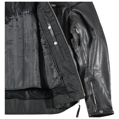 Blouson moto en cuir Maverick pour homme d'Open Road