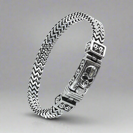 Bracelet d'identification en forme de crâne GoSteel pour homme