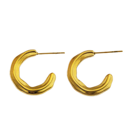 BACOLA: Boucles d'oreilles créoles Lignes sculptées