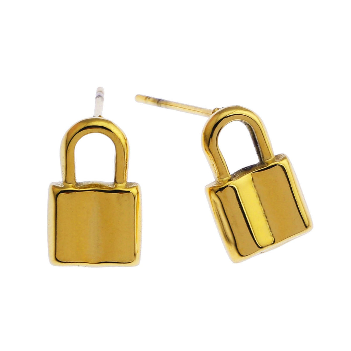 Boucles d'oreilles clous mini cadenas JUNI