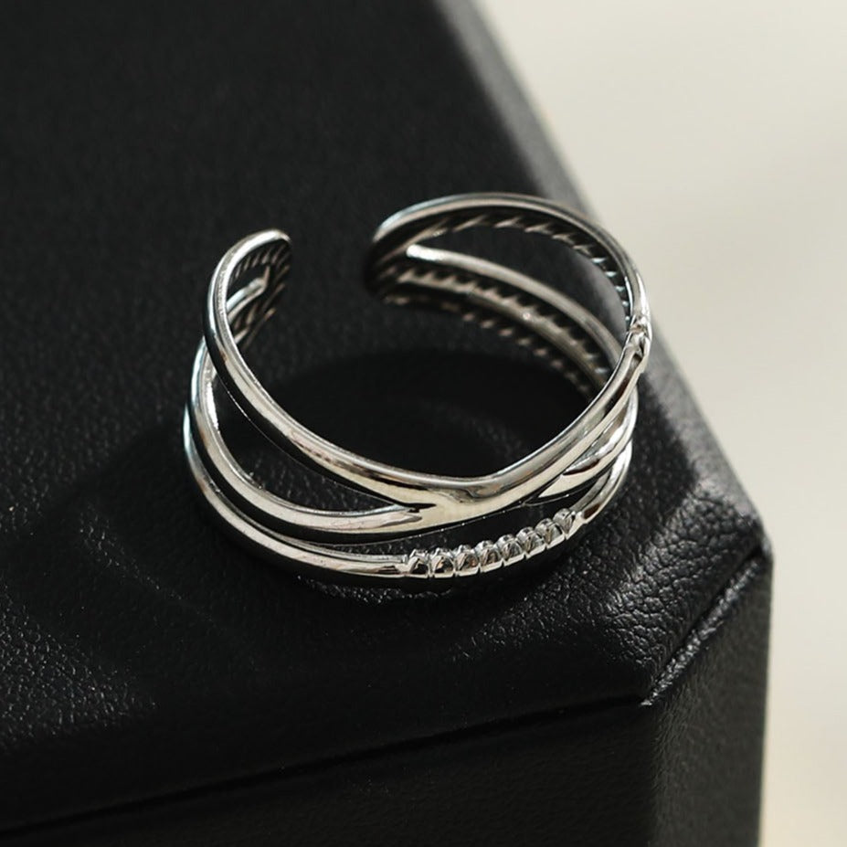 Bague triple empilable en argent MIRANDA