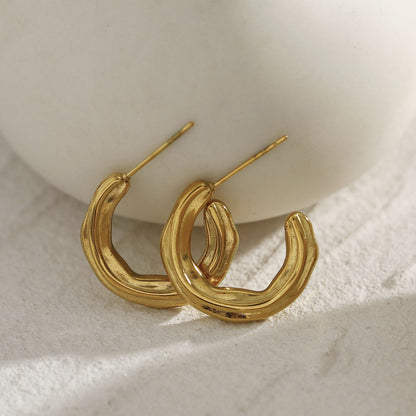 BACOLA: Boucles d'oreilles créoles Lignes sculptées