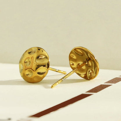 Boucles d'oreilles clous disque texturé SIGRID