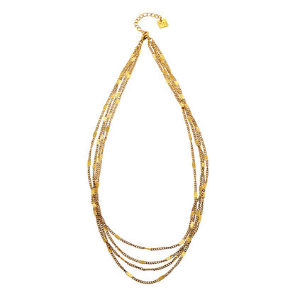 MORIA: Layered Luxe 4-Strand Chain Necklace