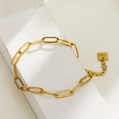 HAKILA Gold: Essential Chain Link Paper-Clip Bracelet