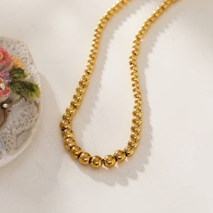 ELIF : Collier Chaîne Perles Boule Duo