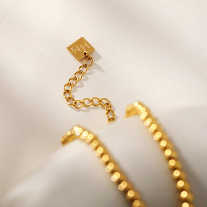 ELIF : Collier Chaîne Perles Boule Duo