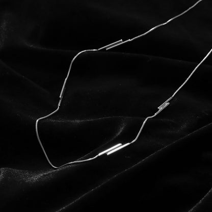 PEDRINA Duo Stick Detail Silver Chain Necklace