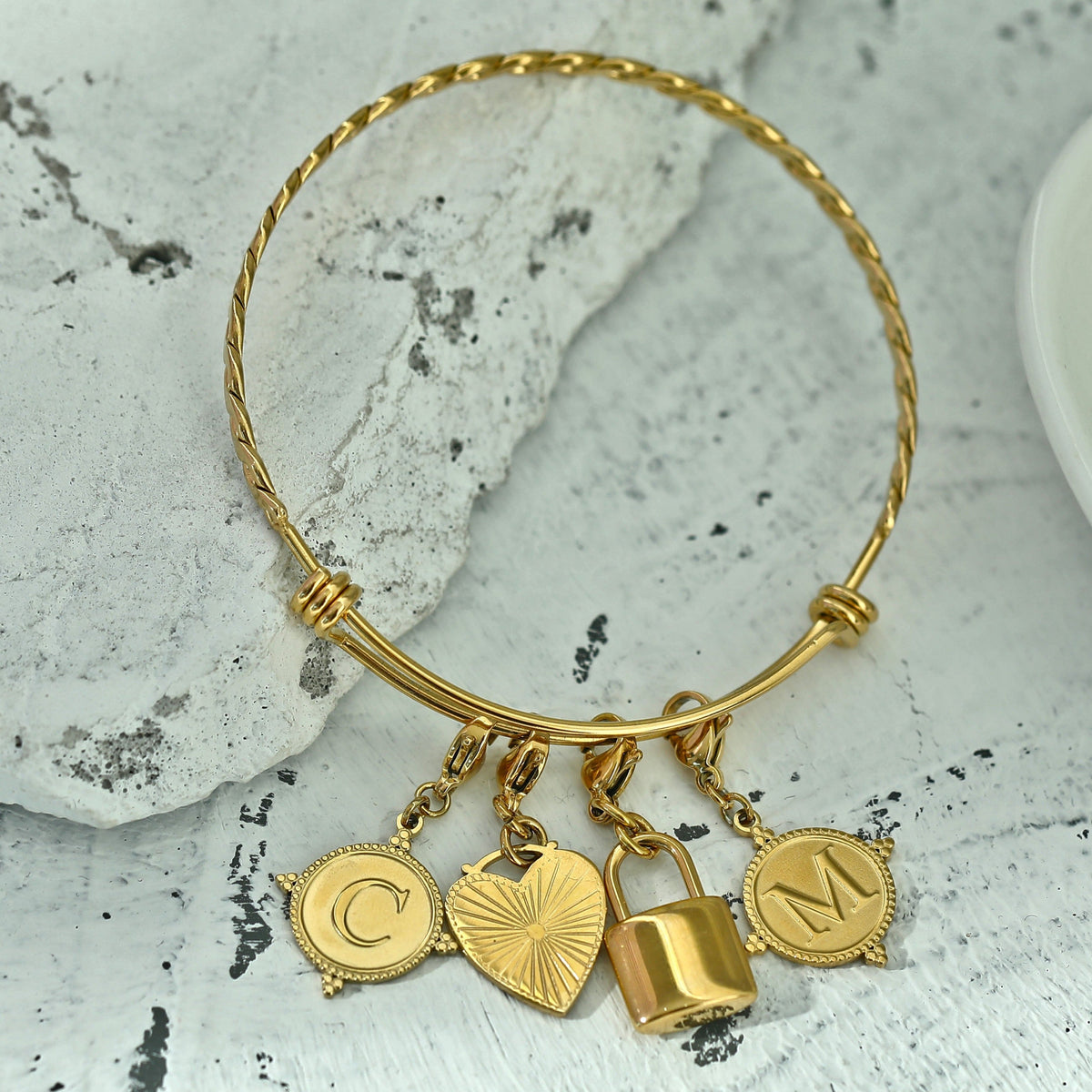 Gold Ornate Alphabet Letter Charms (A–Z) for Necklaces & Bracelets