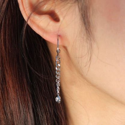 MIYA : Boucles d'oreilles pendantes en chaîne et zirconium