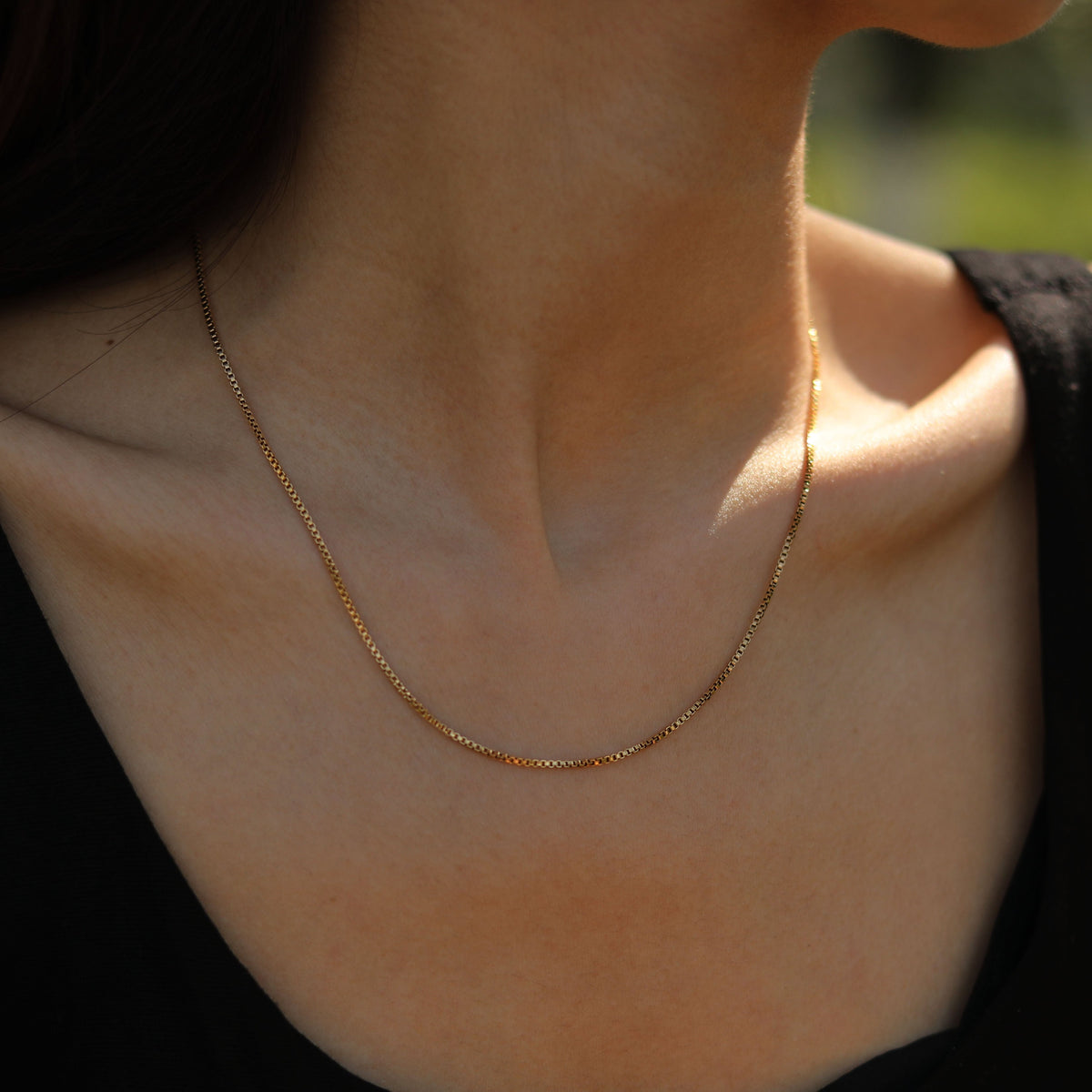 INGA : Collier Mini-Box Chain doré