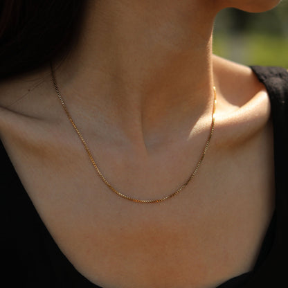 INGA : Collier Mini-Box Chain doré