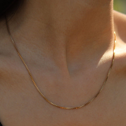 INGA : Collier Mini-Box Chain doré