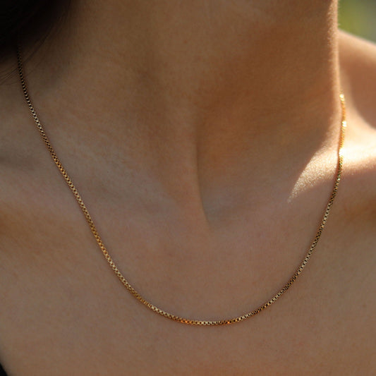 INGA : Collier Mini-Box Chain doré