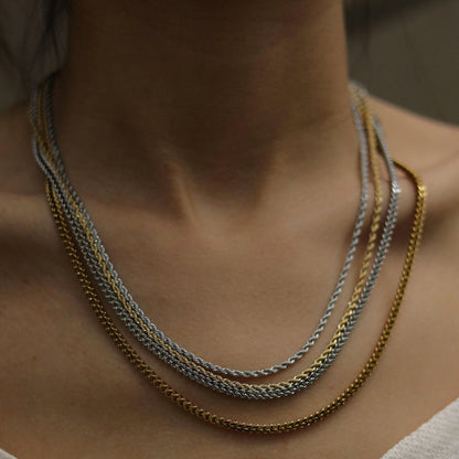 FARAH 16" : Collier Chaîne Maille Cubaine Argent