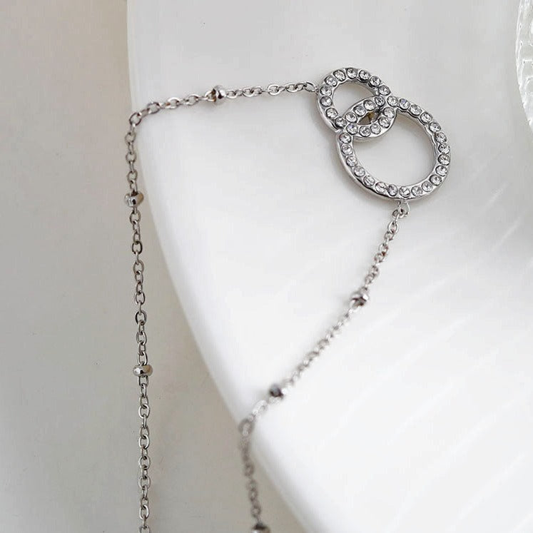 DELANEY Collier en Argent avec Pavé de Zircons
