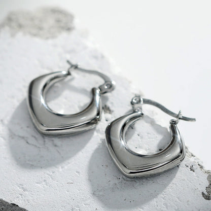 Boucles d'oreilles créoles carrées et arrondies MARIYA Argent