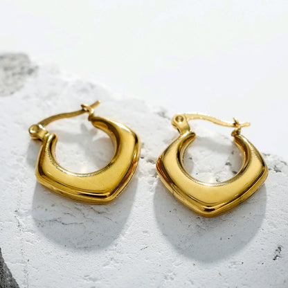 MARIYA : Boucles d'oreilles créoles rondes carrées Or
