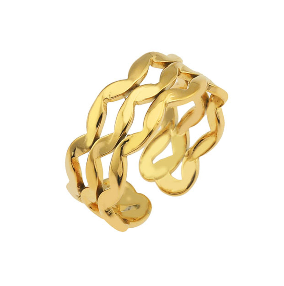 PAIGE Triple Stacked Wavy Gold Ring