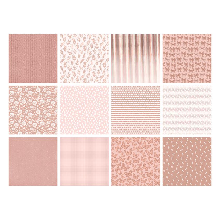 The Paper Boutique Quotidien - Nuances De - Rose Fard Bloc 20 x 20 cm