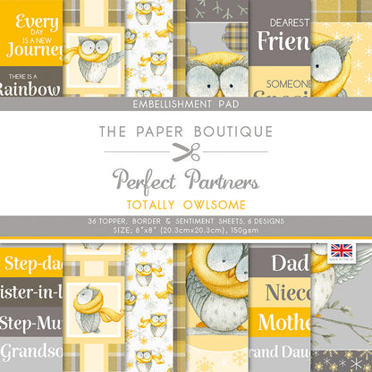The Paper Boutique Perfect Partners Chouette alors 20,3 cm x 20,3 cm Embellissements