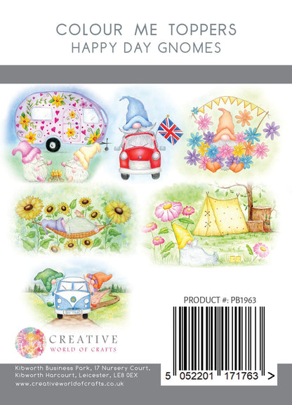 The Paper Boutique Collection de toppers à colorier Les gnomes Joyeux Jour