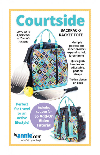 Courtside Backpack Racket Tote - By Annie