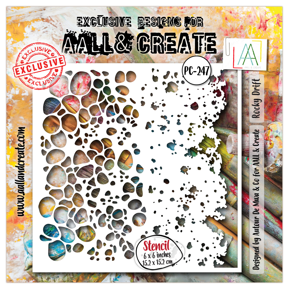 AALL and Create - Pochoir 6"x6" - Rocky Drift