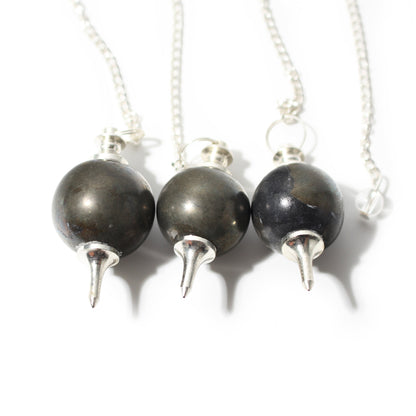 Pyrite Ball and Point Pendulum - 3 Pack