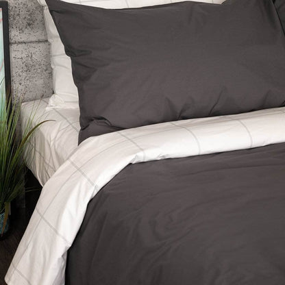 Housse de couette et taies d'oreiller en percale de coton bio essentielle