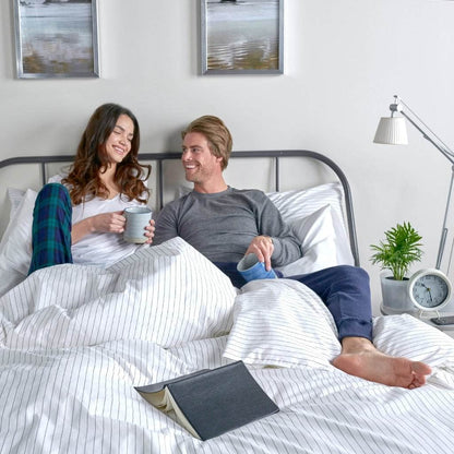 Housse de couette et taies d'oreiller en percale de coton bio essentielle