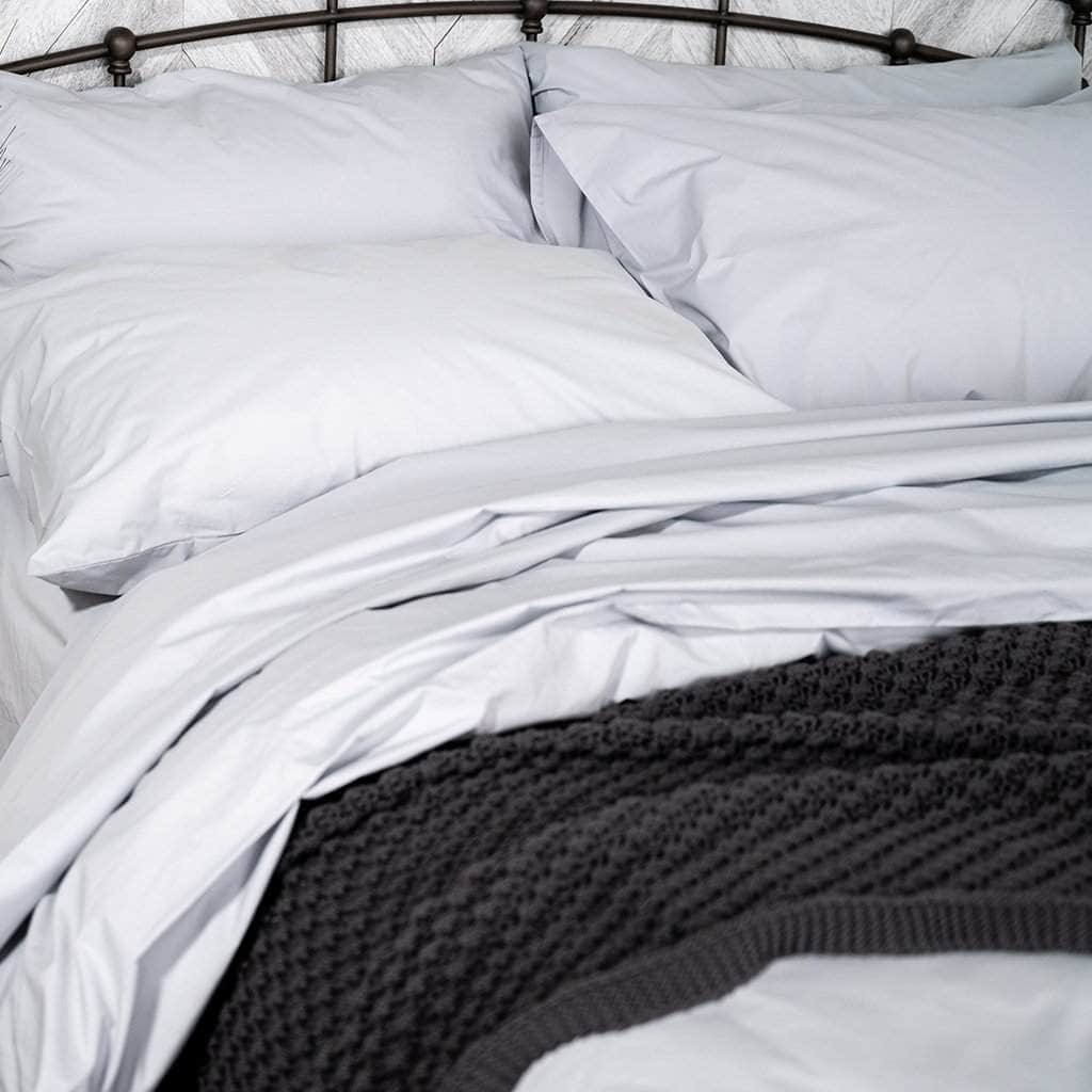 Housse de couette et taies d'oreiller en percale de coton bio essentielle