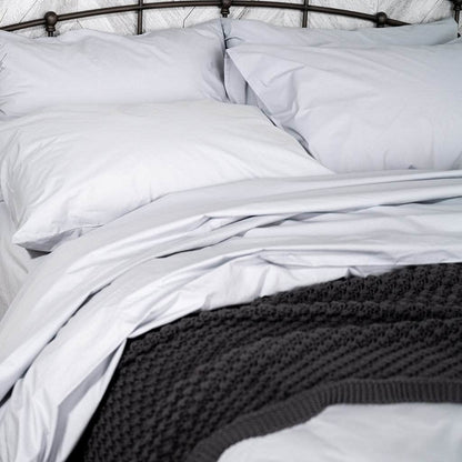 Housse de couette et taies d'oreiller en percale de coton bio essentielle