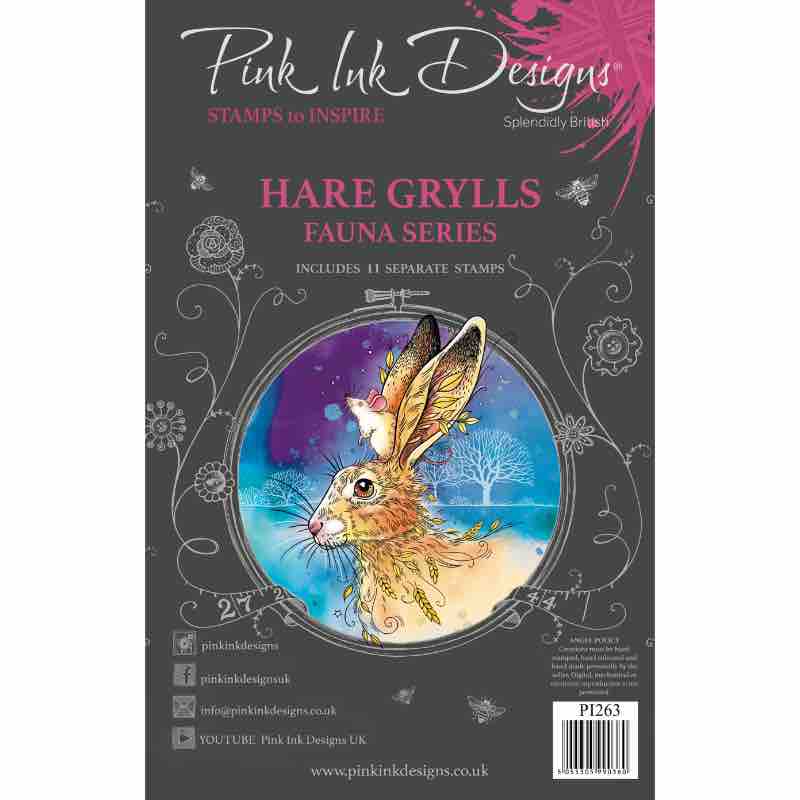 Tampons transparents Pink Ink Designs Hare Grylls 15 x 20 cm