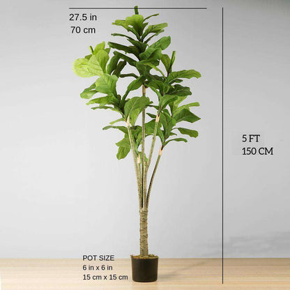 Plante d'intérieur artificielle en pot Fiddle Leaf Piña 1,5 m