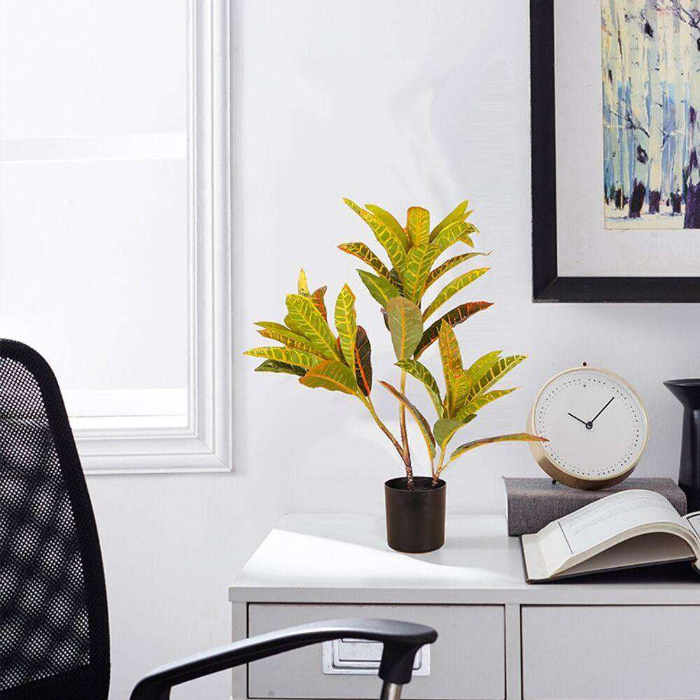 Pinto Croton Artificiel en Pot 56 cm