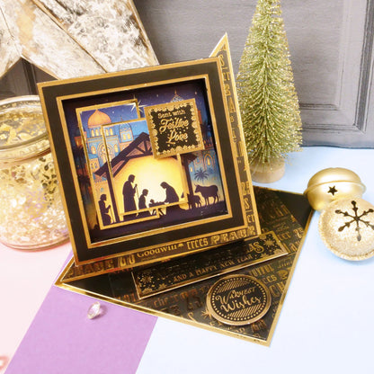 Festive Square Pocket Pad Apertures - Rich Gold