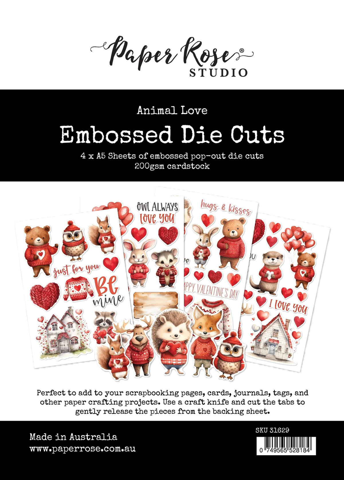 Animal Love Embossed Die Cuts 31629
