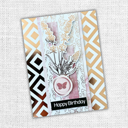 Lavender & Roses - Rose Gold Foil Die Cuts 32268