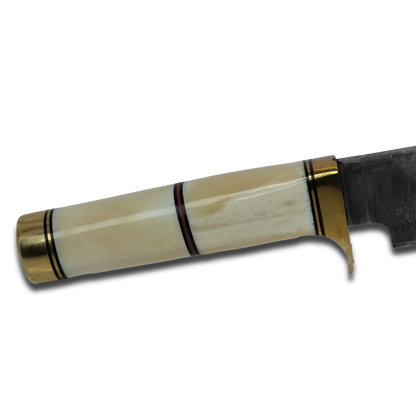 Haruto Bowie Knife - Camel Bone Handle 7.5 inch with leather Sheath