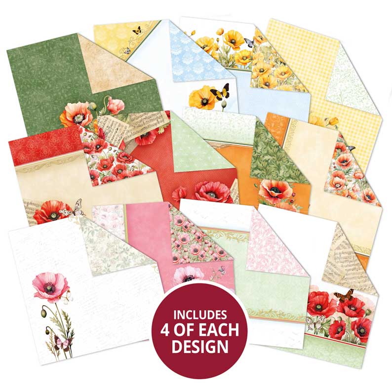Bloc de papier Jolies coquelicots 20 x 20 cm