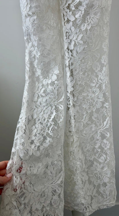 Ensemble Corset en dentelle florale et pantalon large