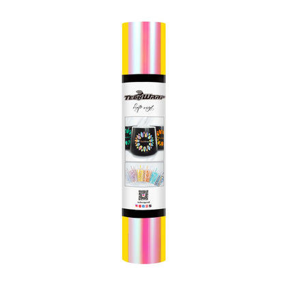 Vinyle adhésif TeckWrap Opal – Pêche Jaune Rose | Fini chrome éblouissant | Idéal pour les projets de bricolage