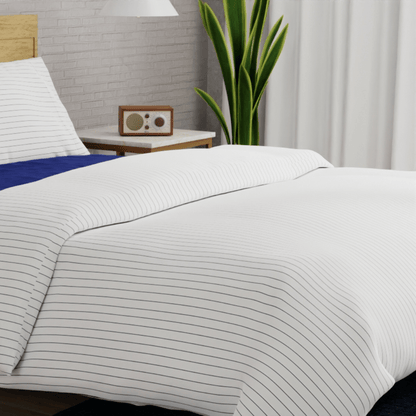 Housse de couette et taies d'oreiller en percale de coton bio essentielle