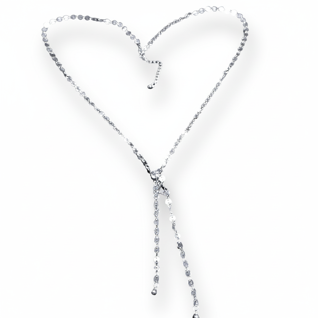 Collier chaîne à disques avec double pendentif en plaqué argent