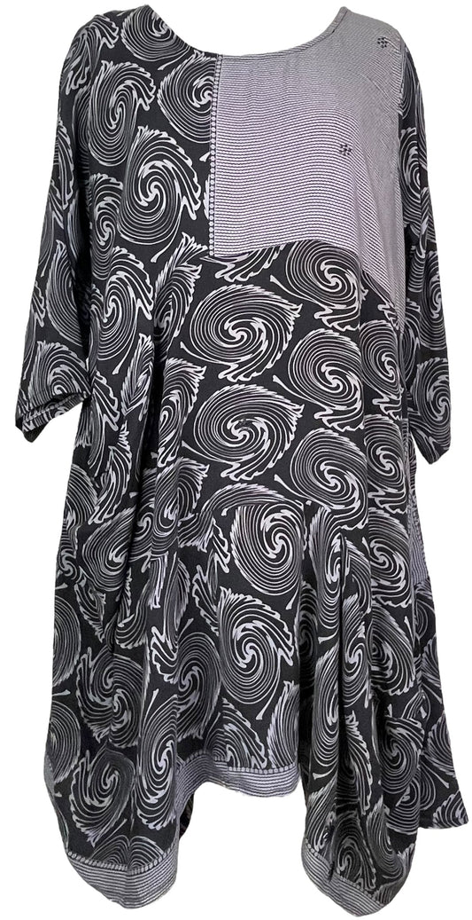 Robe longue tunique sculpturale en pure soie PRC7816 Avatar