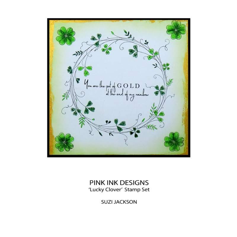 Pink Ink Designs Lucky Clover Tampons transparents 6 po x 8 po