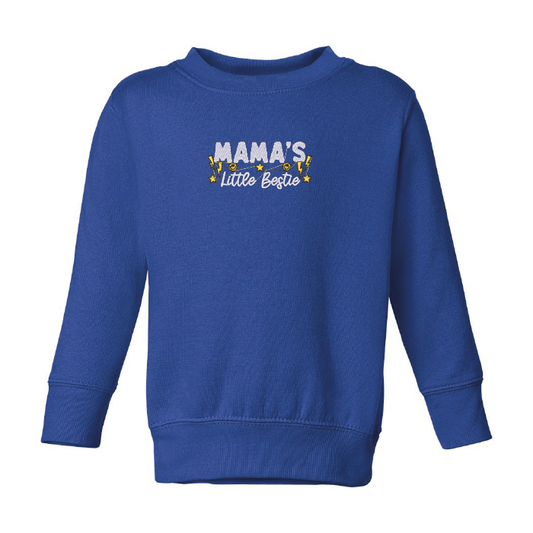 Crewneck "Mama's Little Bestie" embroidered for toddlers