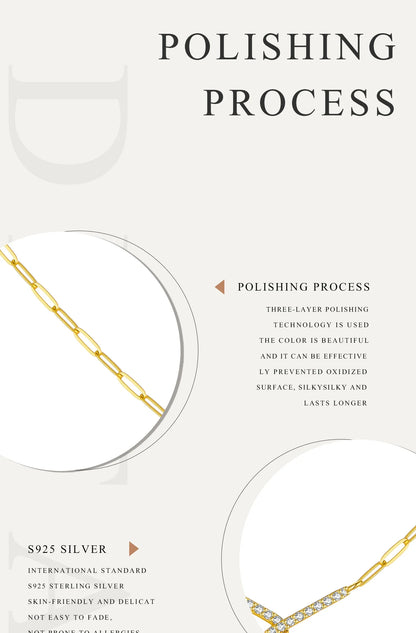 Modern Sterling Silver Link Necklace